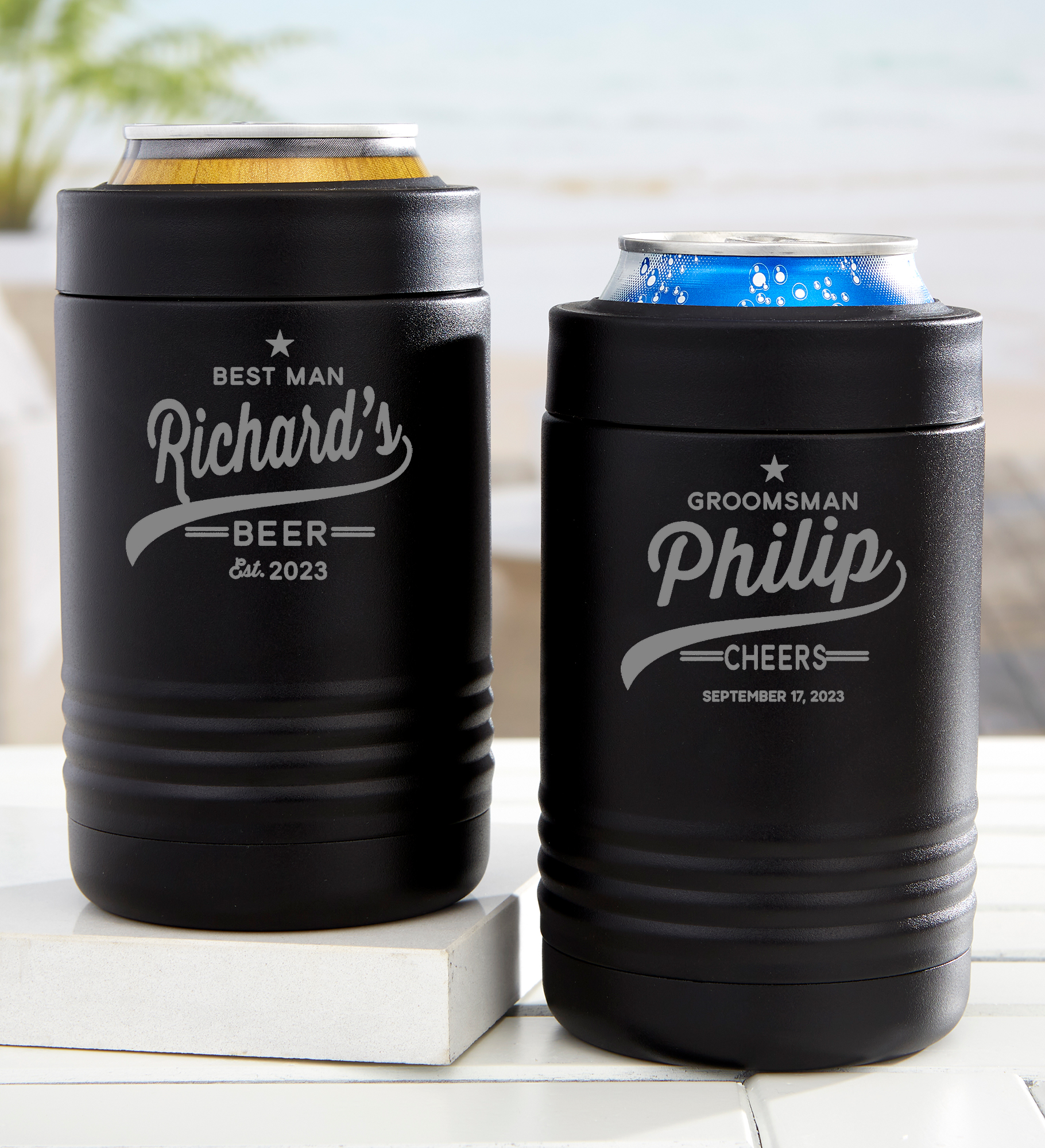 Groomsman Brewing Co. Personalized Stainless Insulated Can Holder
